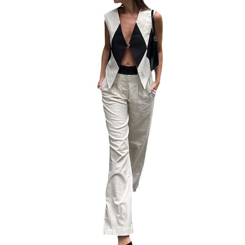 Checkered vest and trousers suit - Image 5
