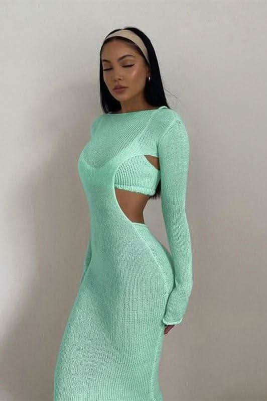 long sleeve two piece dress Unique Long-Sleeved Two-Piece Dress for Street Style Lovers – The Woman Concept