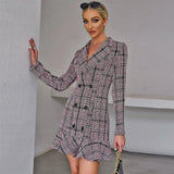 Waist slimming long-sleeved suit dress - The Woman Concept