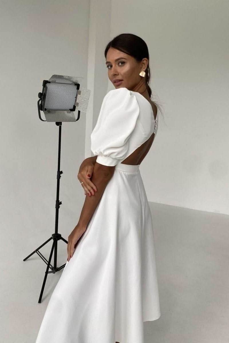 Backless high waist midi dress - Detail
