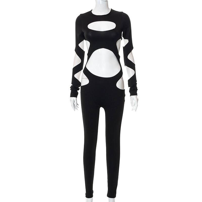 Hollow out navel long-sleeved slim jumpsuit - Image 6