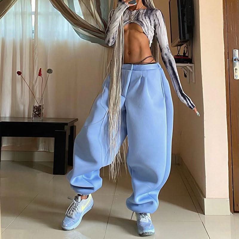 Elastic low waist casual bomb pants - Image 4