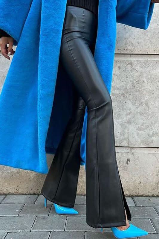 PU leather slim leather pants - Image 4