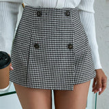 College style luxury classic houndstooth skirt - The Woman Concept