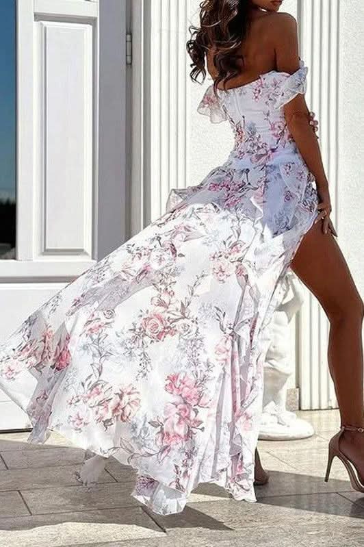Loose long floral dress - Detail