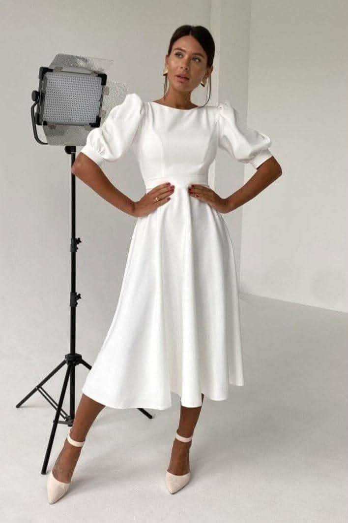 Backless high waist midi dress - Front View
