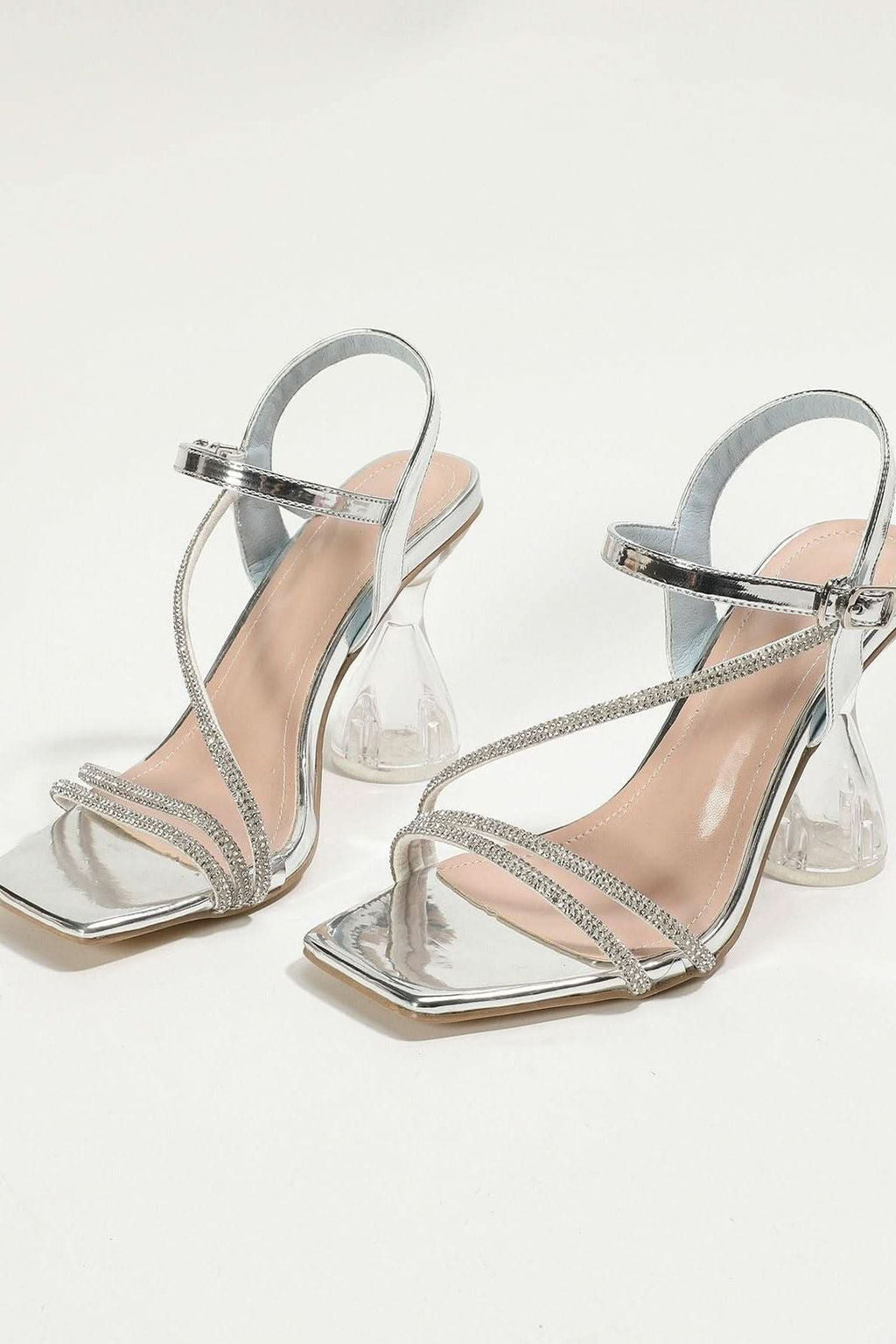 Rhinestone transparent heel high-heeled sandals - Image 5