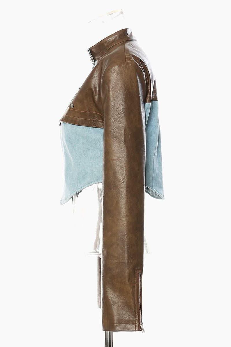 American retro design motorcycle jacket - Side View