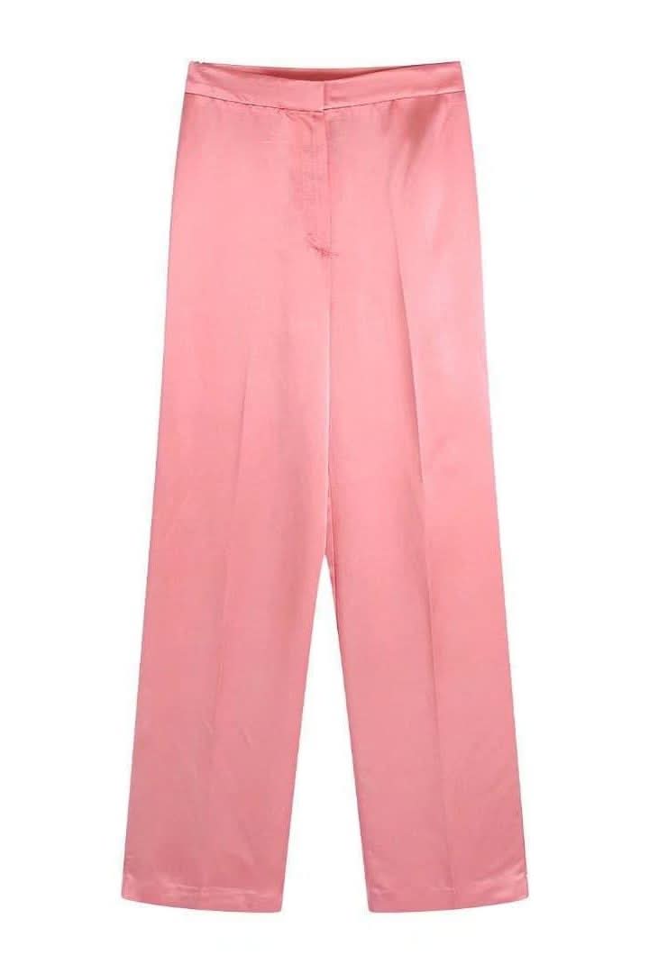 Silk satin texture straight pants - Image 4