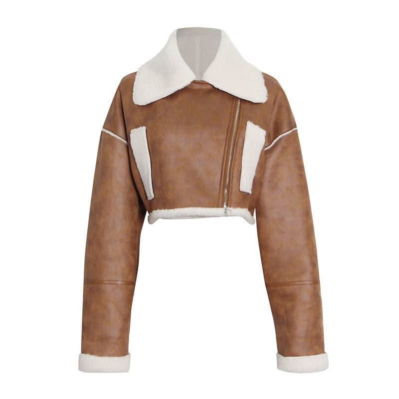 Top Tide Lambswool Short Fur Jacket - Image 10