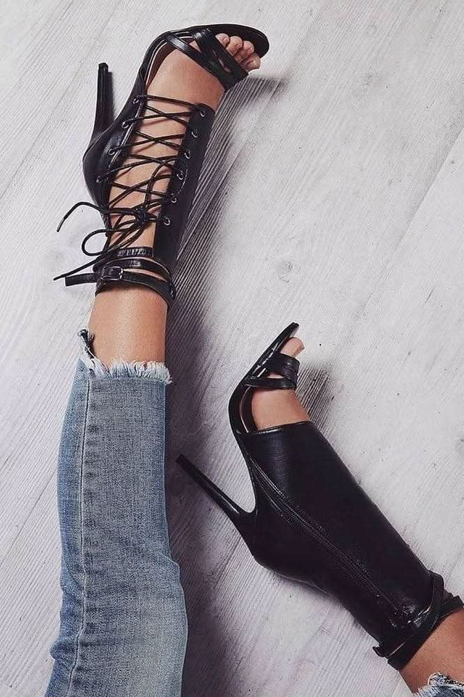 High-heel strap belt buckle sandals - Image 6