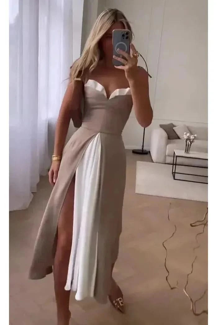Casual Front Slit long Dress - Side View