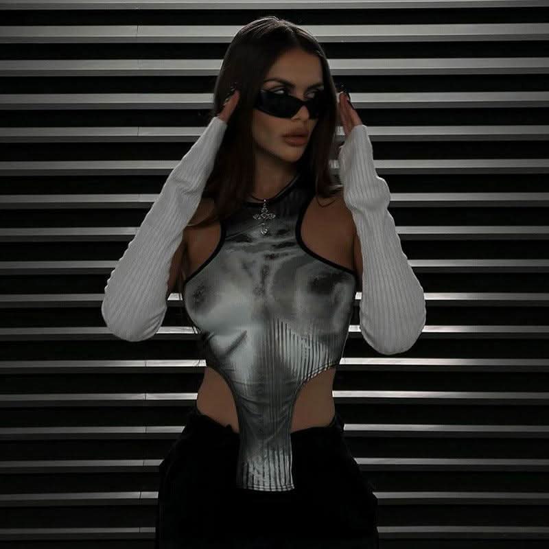 Street casual printed top - Front View