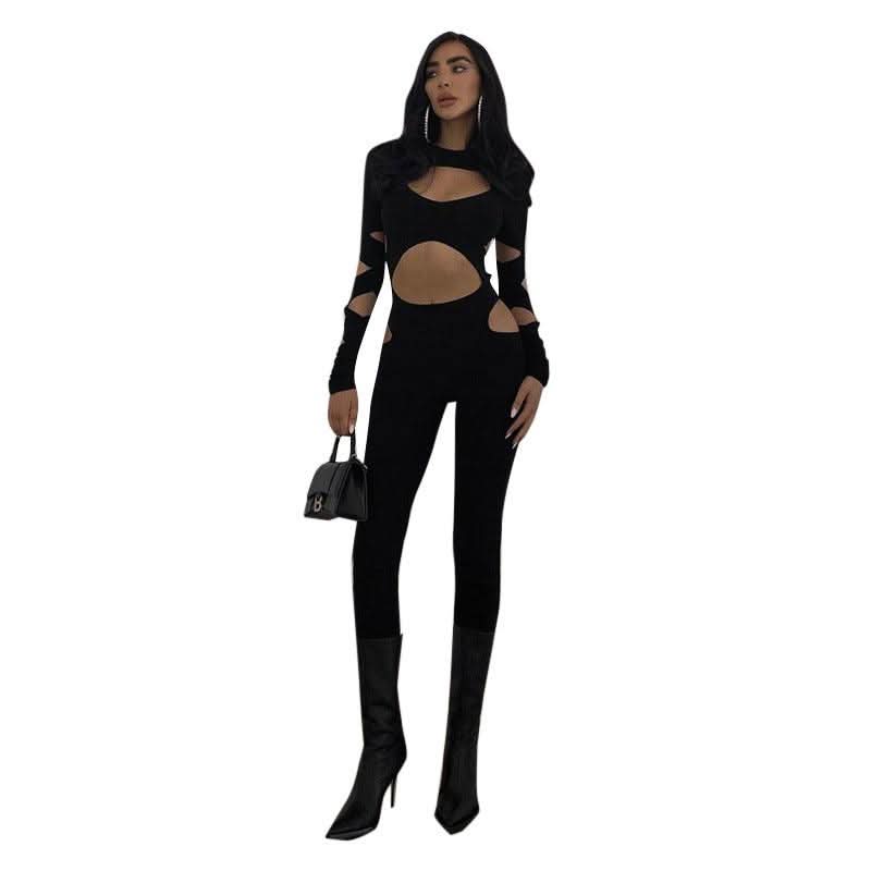 Hollow out navel long-sleeved slim jumpsuit - Image 5