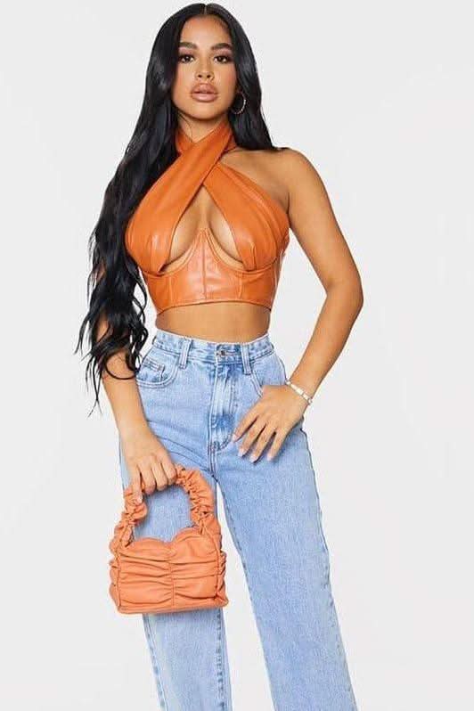 PU leather backless Top - Image 5