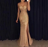 long evening dress with slit