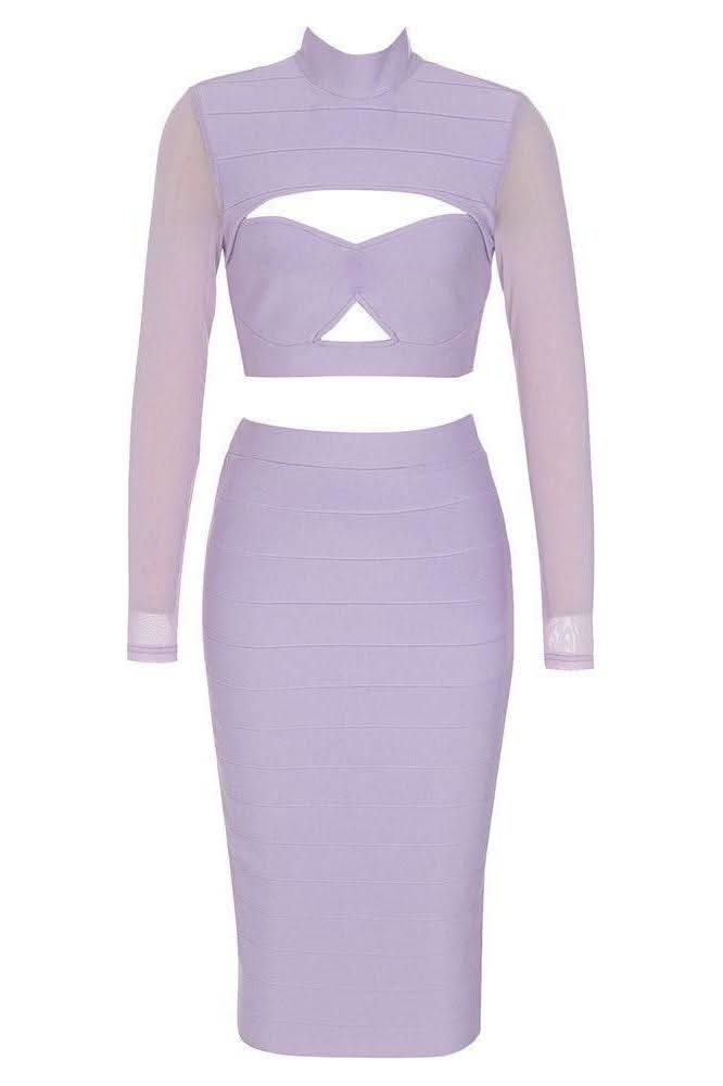 Hollow mesh long-sleeved slim skirt Dress - Image 5