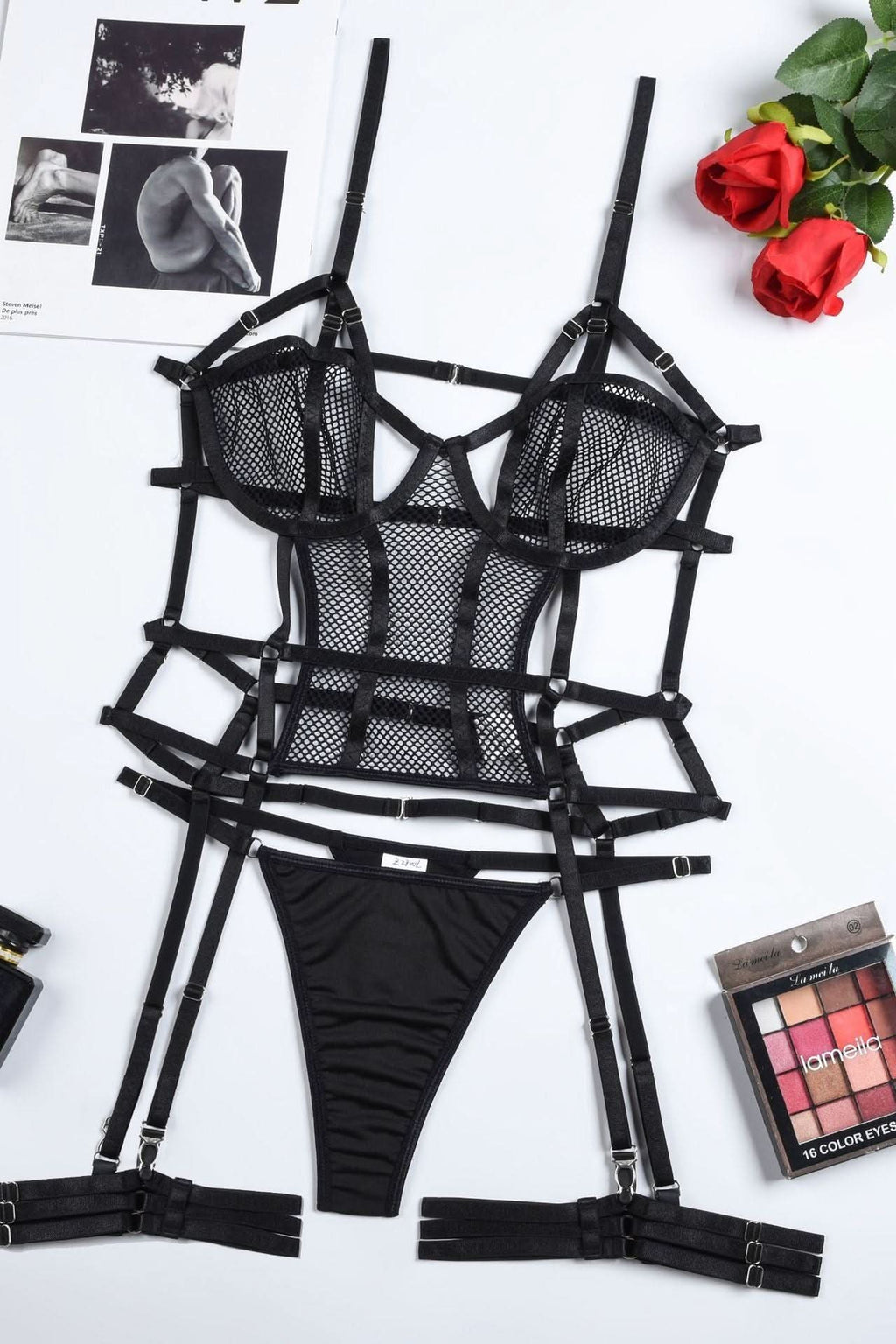 Lace mesh stitching slim intimate - Image 4