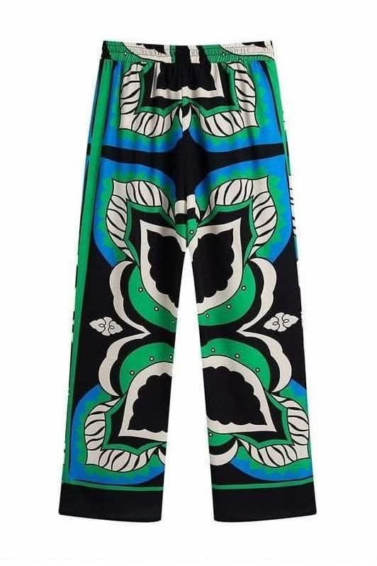Bermuda print long loose pants - Image 4