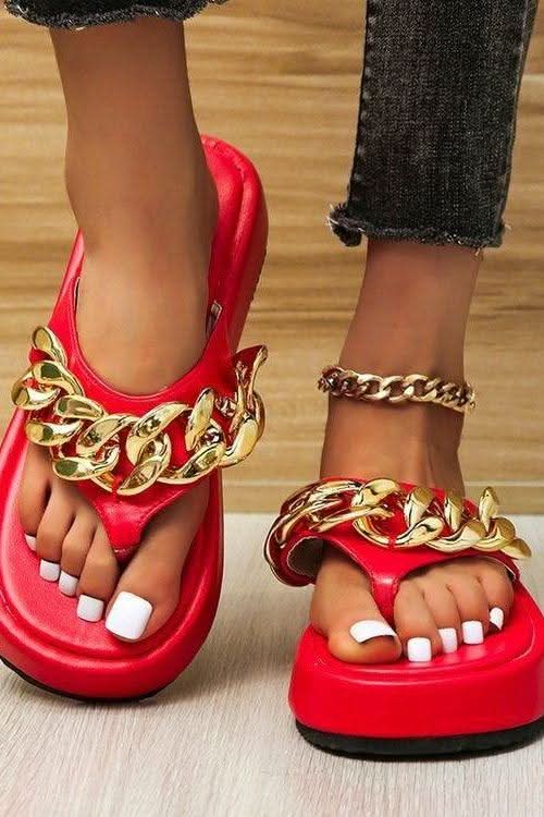 Thick-soled chain sandals - Image 5