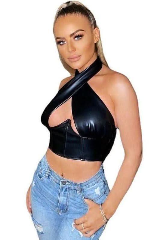 PU leather backless Top - Image 6