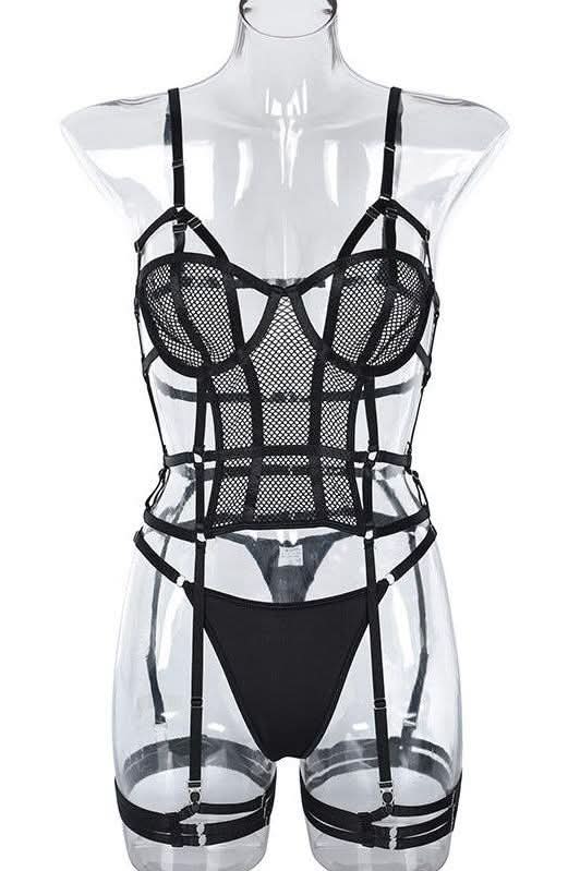 Lace mesh stitching slim intimate - Detail
