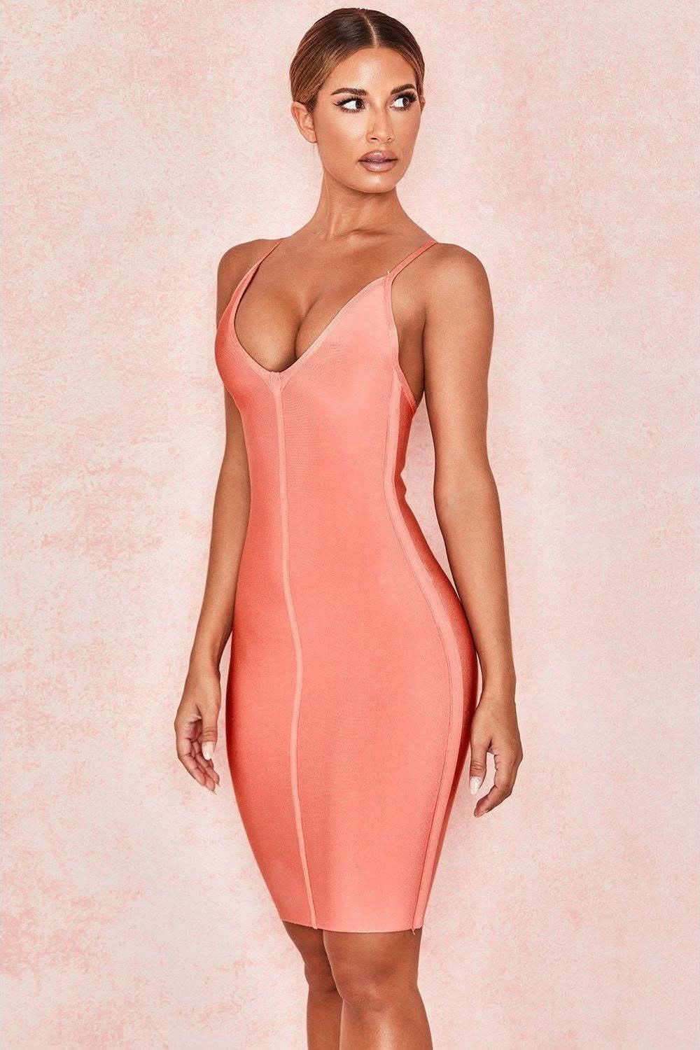 Sleeveless backless slim bandage dress - Detail