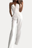 Slim fit sleeveless one-shoulder jumpsuit