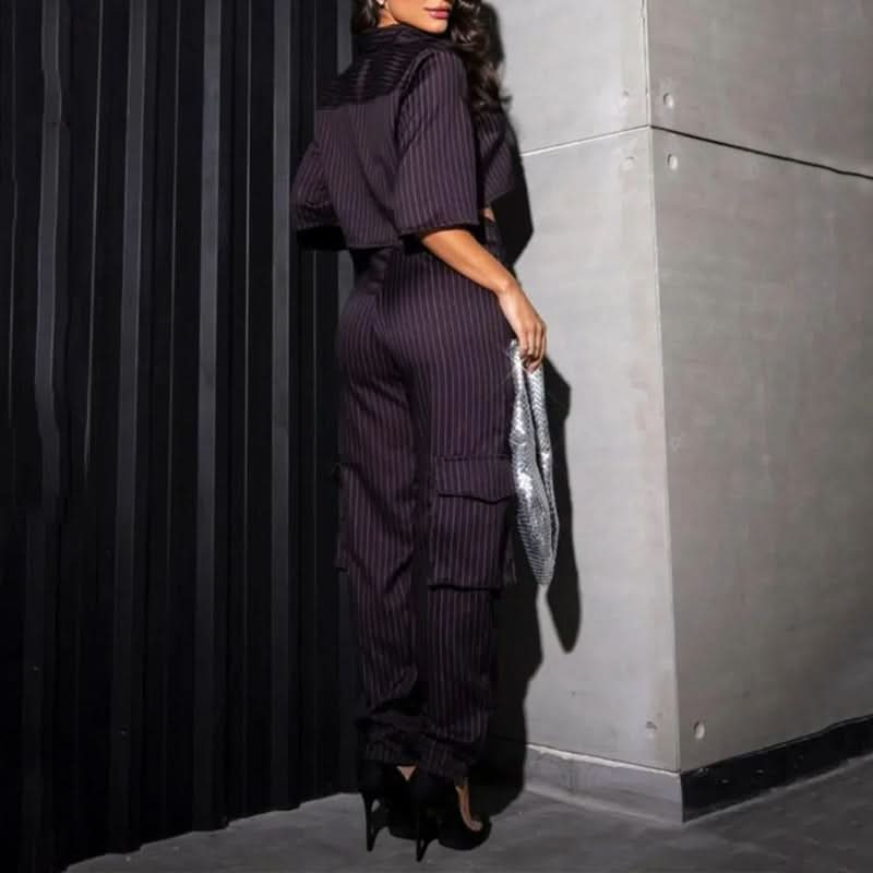 Casual Pantsuit with Short Shirt - Image 5