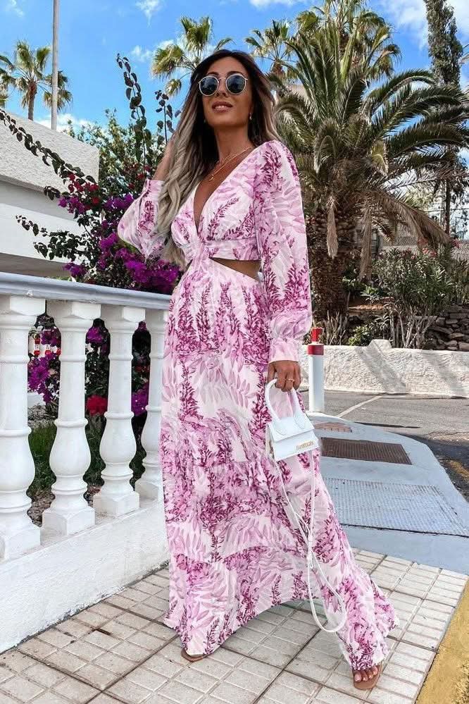 Long sleeved Printed Summer Dress - Image 5
