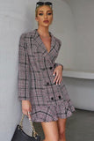 Waist slimming long-sleeved suit dress - The Woman Concept