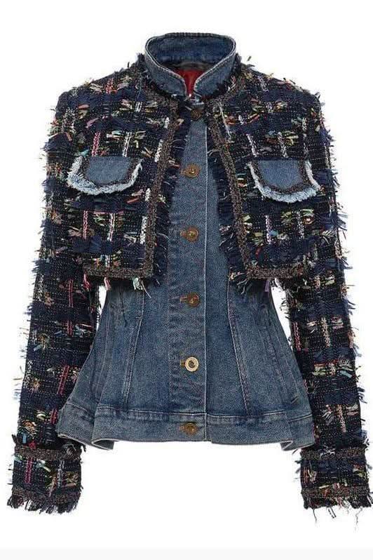 Denim stitching removable two-piece denim jacket - Image 5