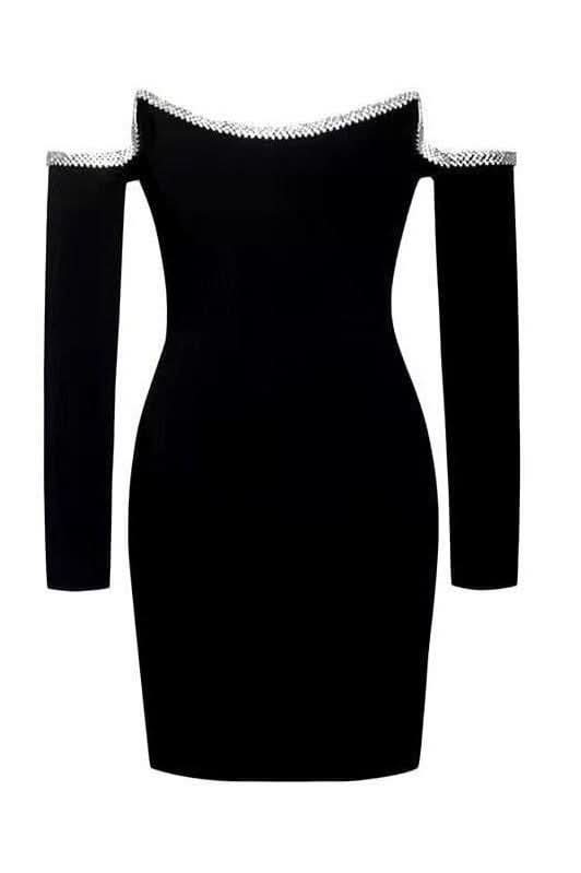 Rhinestone suspender tight mini dress - Image 7
