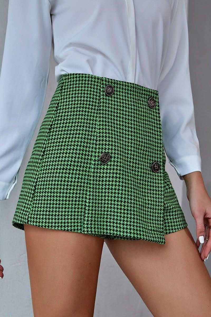 Classic houndstooth high waist A-line skirt - Image 6