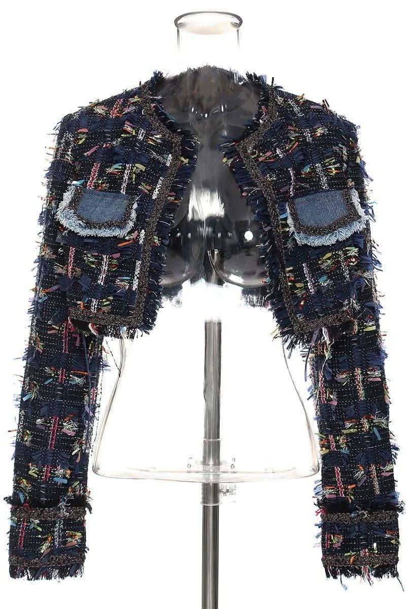 Denim stitching removable two-piece denim jacket - Side View