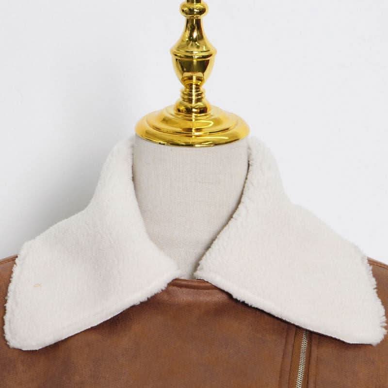 Top Tide Lambswool Short Fur Jacket - Image 9