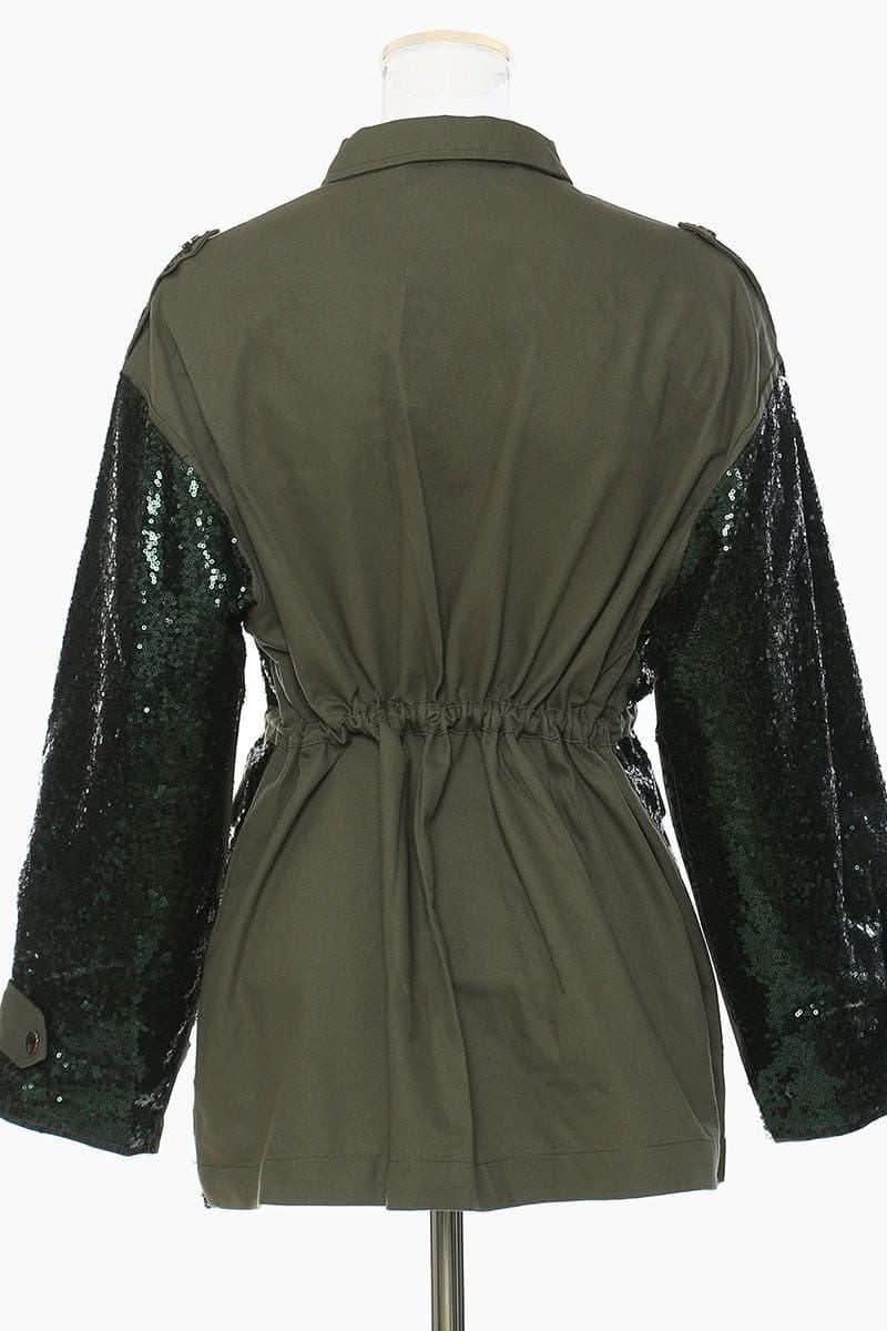 Sequin stitching tooling baseball jacket - Detail