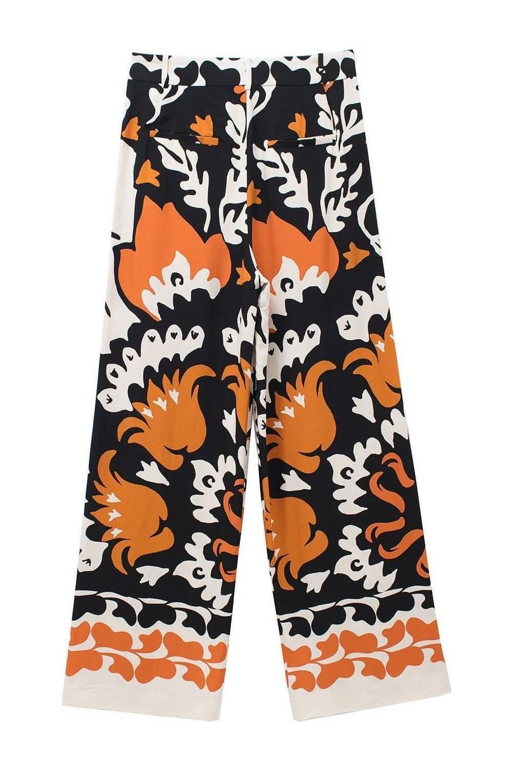 Casual printed pleated pants - Image 4