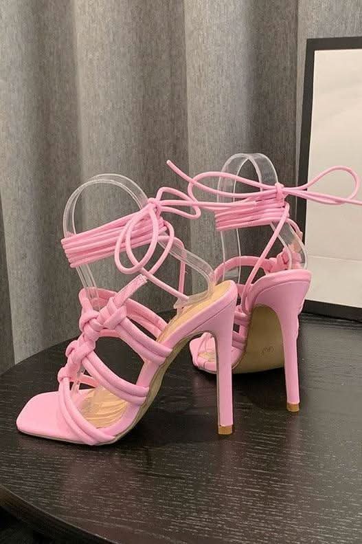 American woven hollow stiletto Roman sandals - Detail