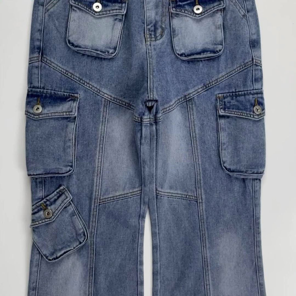 American washed multi-pocket jeans pants - Image 6