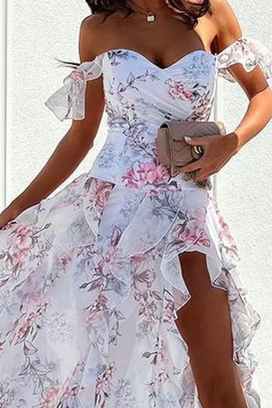 Loose long floral dress - Side View
