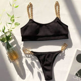 Elasticity Knit White Bikini - SS200091-BK1 / S