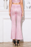 Long Wide Leg pink pants - the woman concept